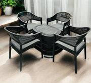 Black patio set, oval, elegant, comfortable, modern - Vitrine Furniture - Outdoor Products