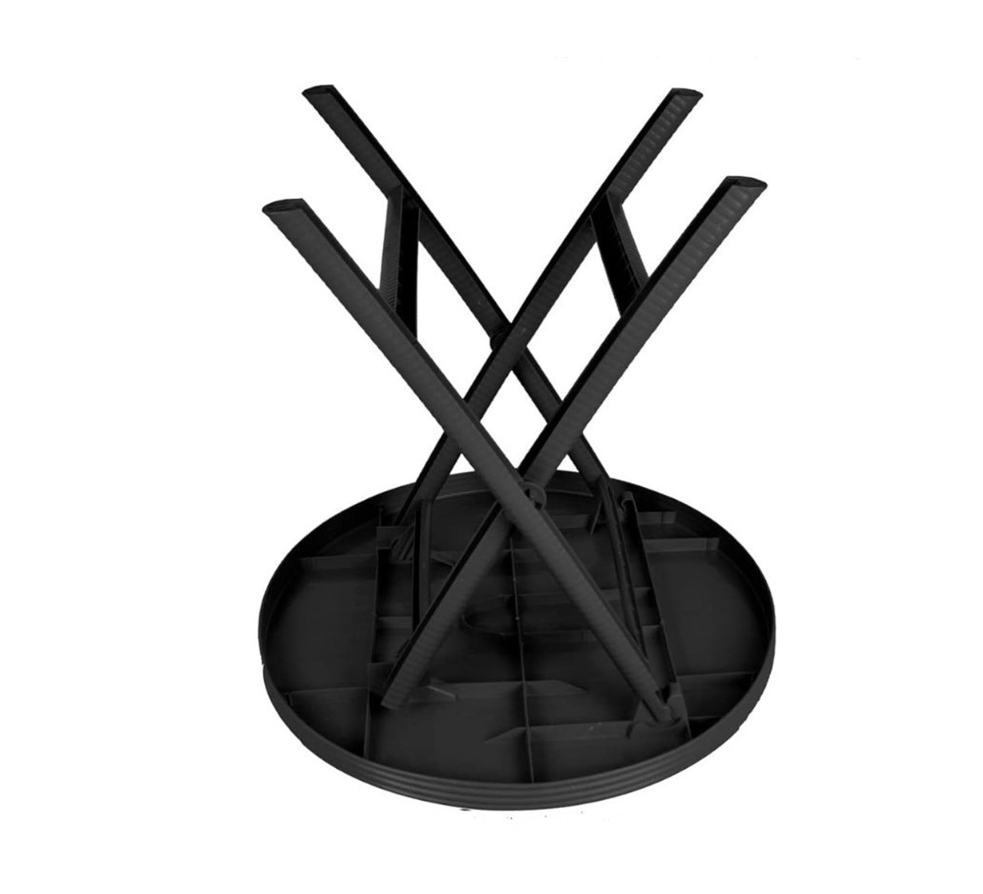 Black patio set, round, gray cushions, comfortable - Vitrine Furniture - Outdoor Products