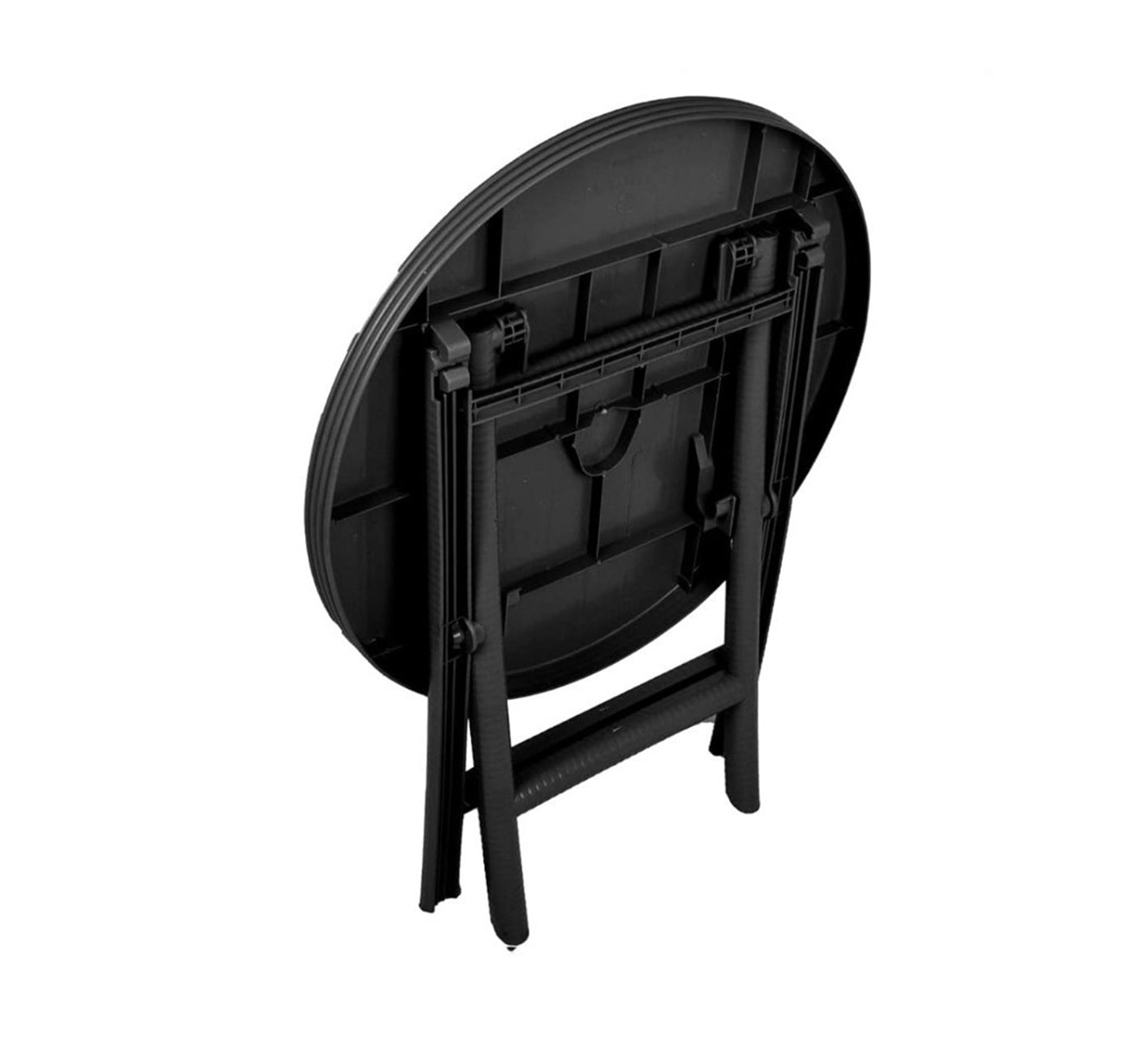 Black patio set, round, gray cushions, comfortable - Vitrine Furniture - Outdoor Products