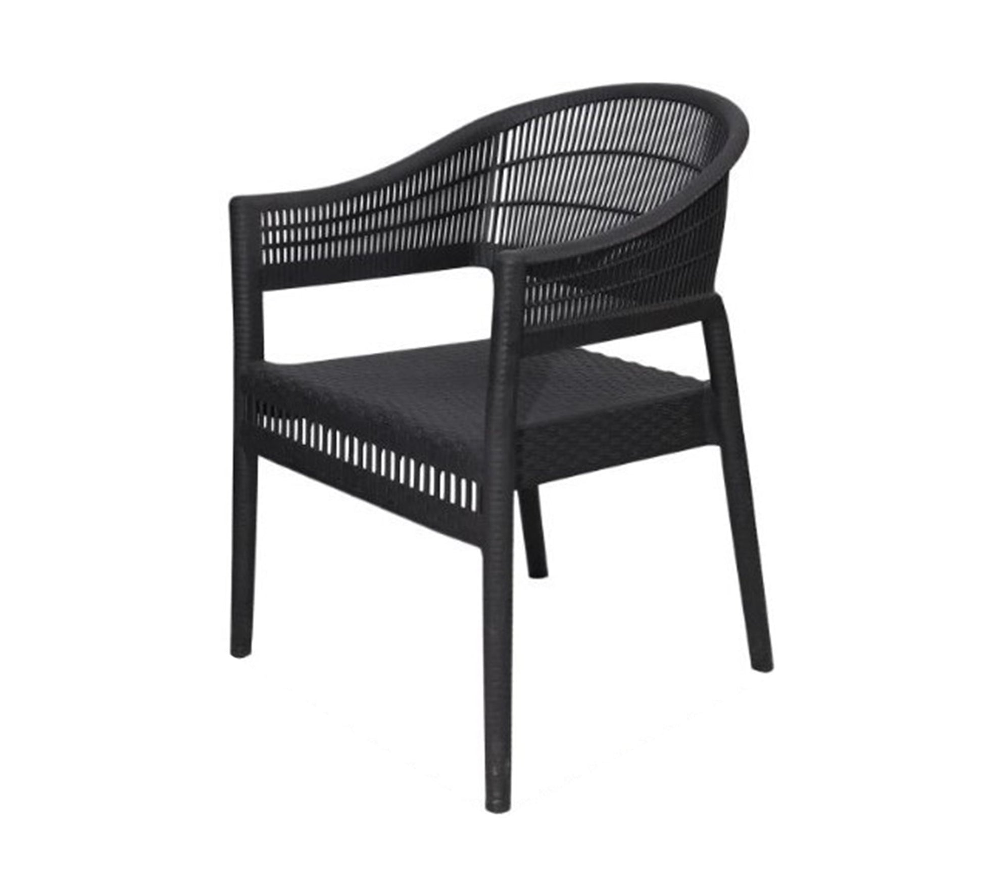 Black patio set, round, gray cushions, comfortable - Vitrine Furniture - Outdoor Products