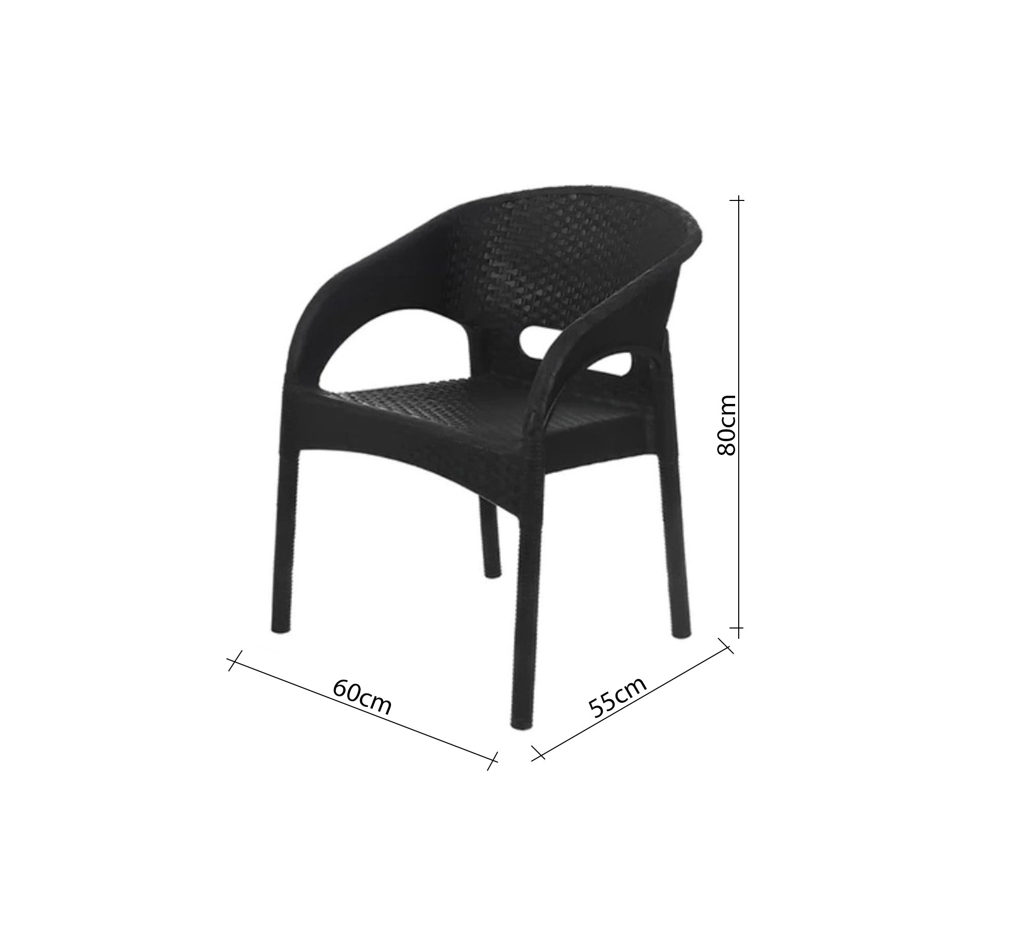 Black Plastic seating set with curved backrests - Vitrine Furniture - Outdoor Products