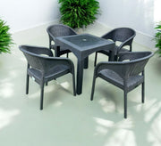 Black Plastic seating set with curved backrests - Vitrine Furniture - Outdoor Products