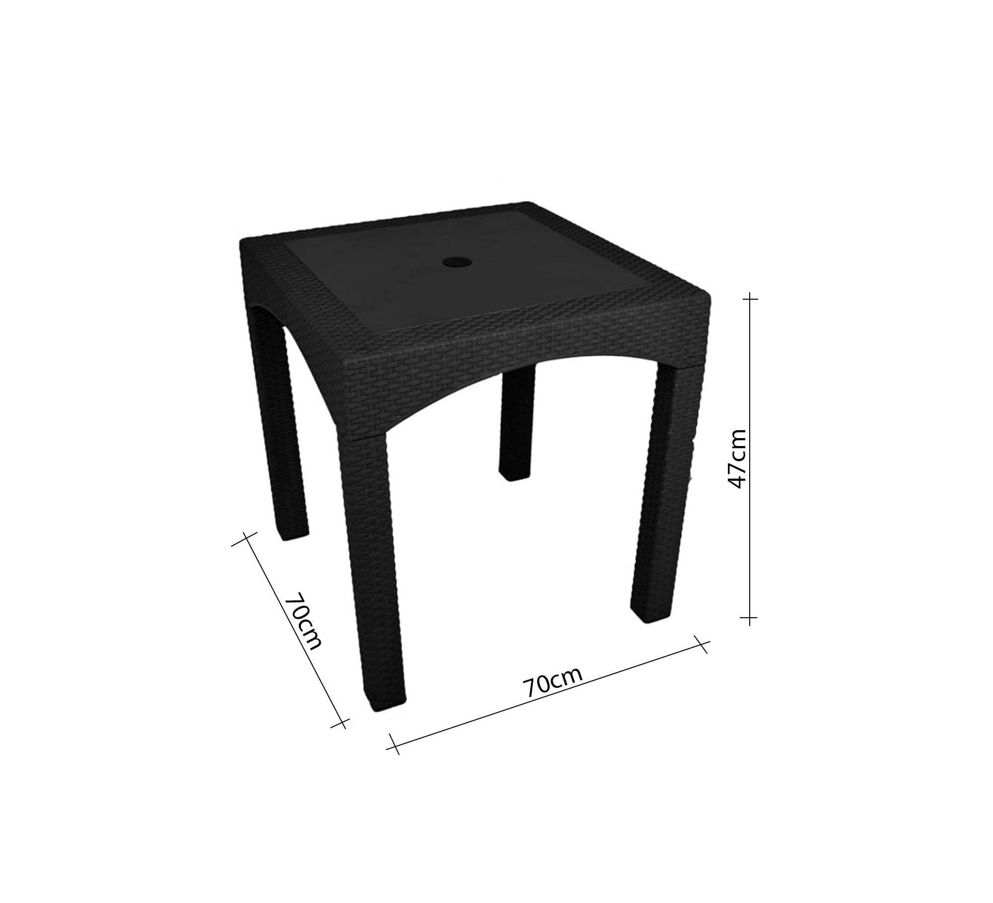 Black Plastic seating set with curved backrests - Vitrine Furniture - Outdoor Products