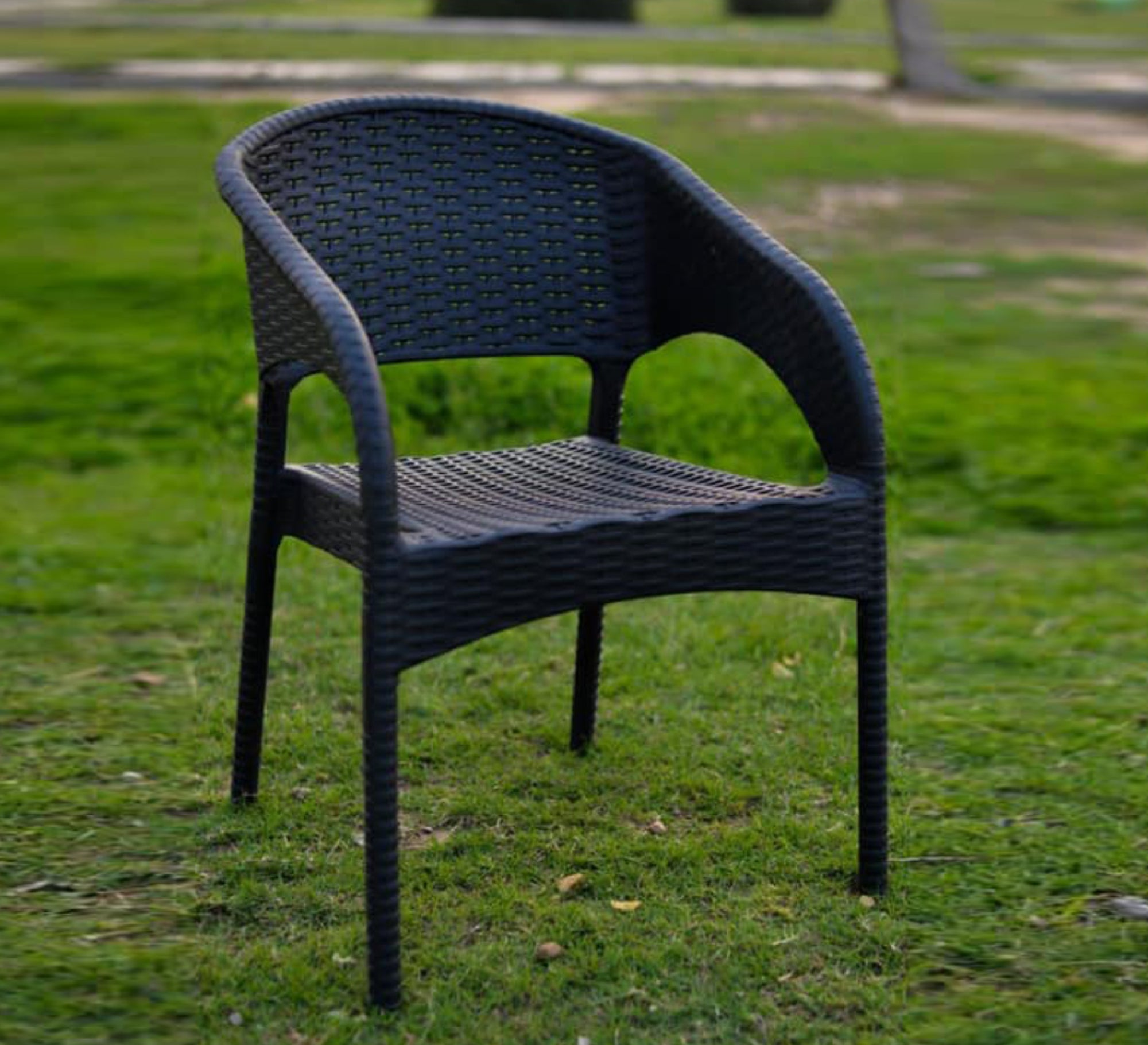 Black Plastic seating set with curved backrests - Vitrine Furniture - Outdoor Products