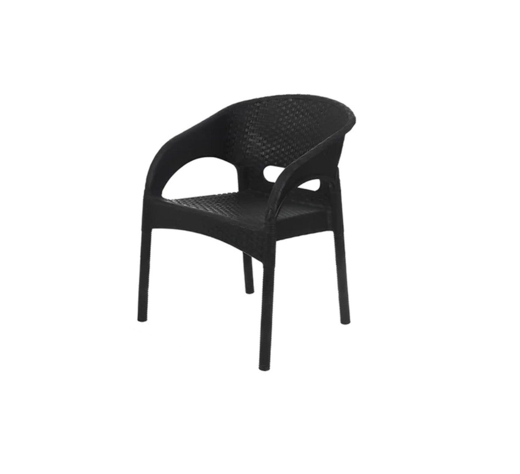Black Plastic seating set with curved backrests - Vitrine Furniture - Outdoor Products