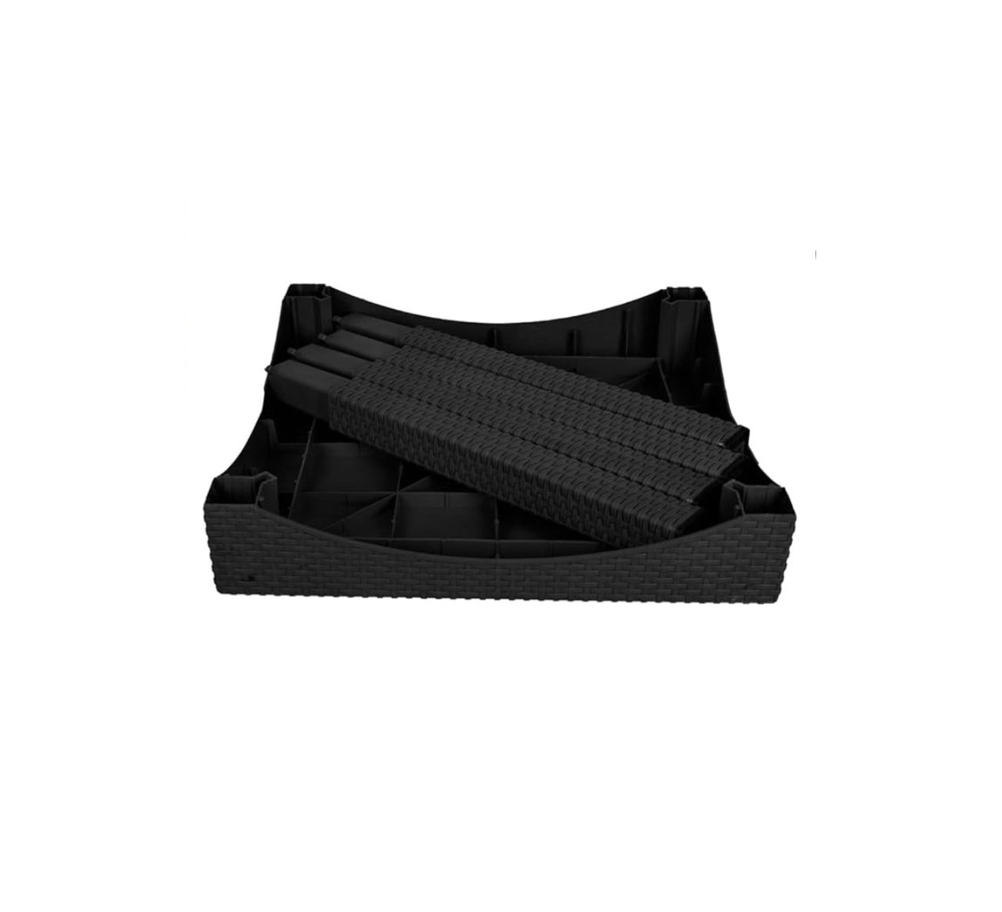 Black Plastic seating set with curved backrests - Vitrine Furniture - Outdoor Products