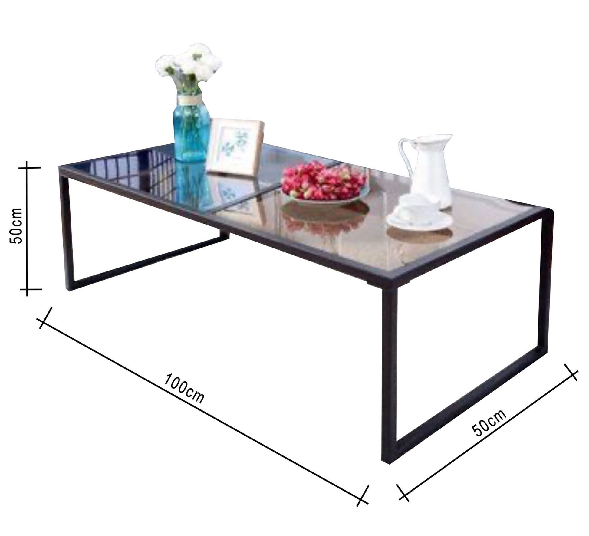 Black rectangular metal table - Vitrine Furniture - Furniture