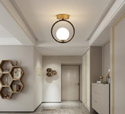 Black Ring Gold Base Ceiling Light - Vitrine Furniture - Ceiling lights