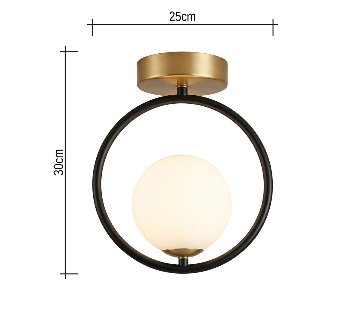 Black Ring Gold Base Ceiling Light - Vitrine Furniture - Ceiling lights