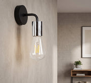 Black Sconce with Chrome Silver Socket - Vitrine Furniture - Wall Sconce
