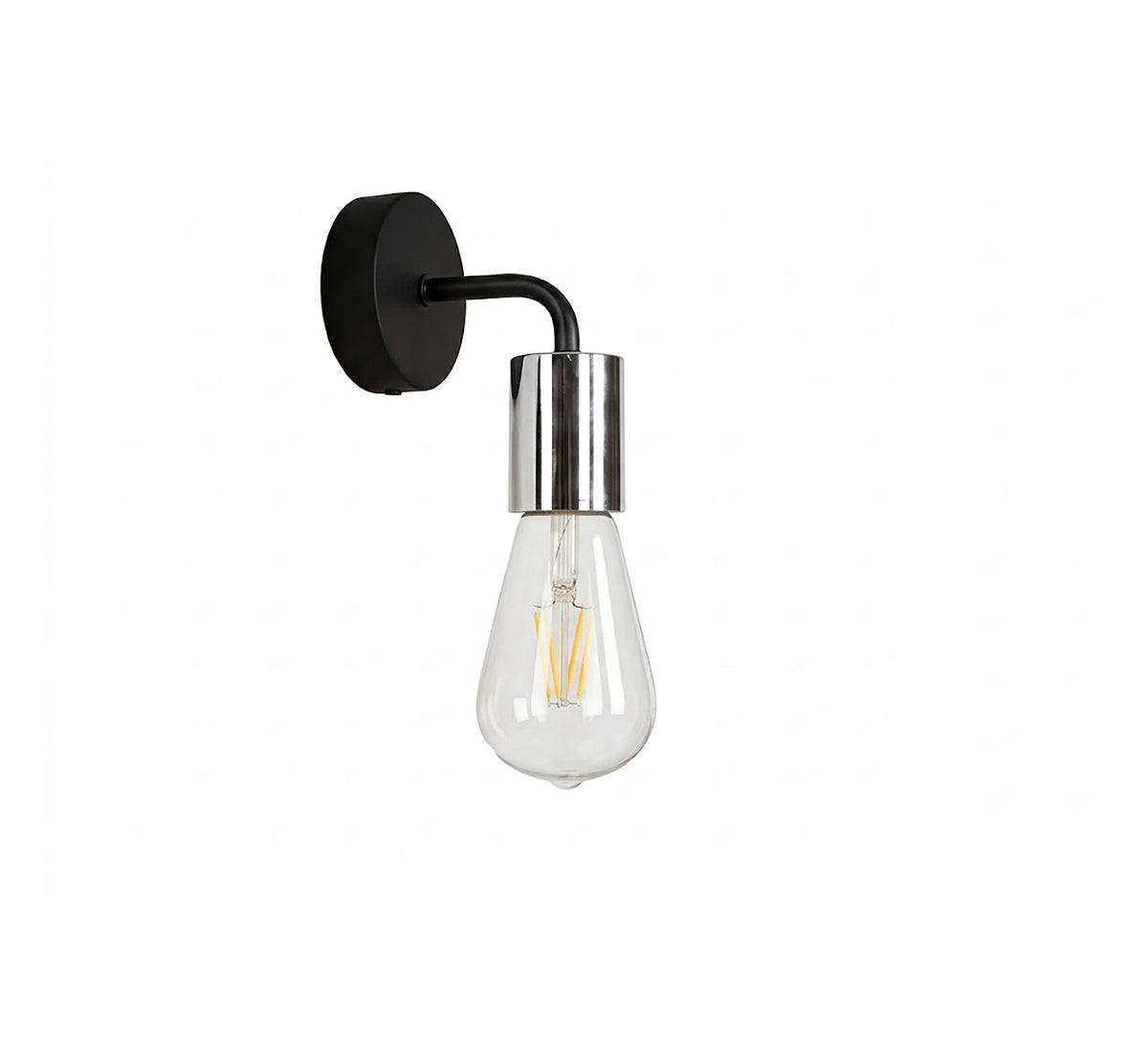Black Sconce with Chrome Silver Socket - Vitrine Furniture - Wall Sconce