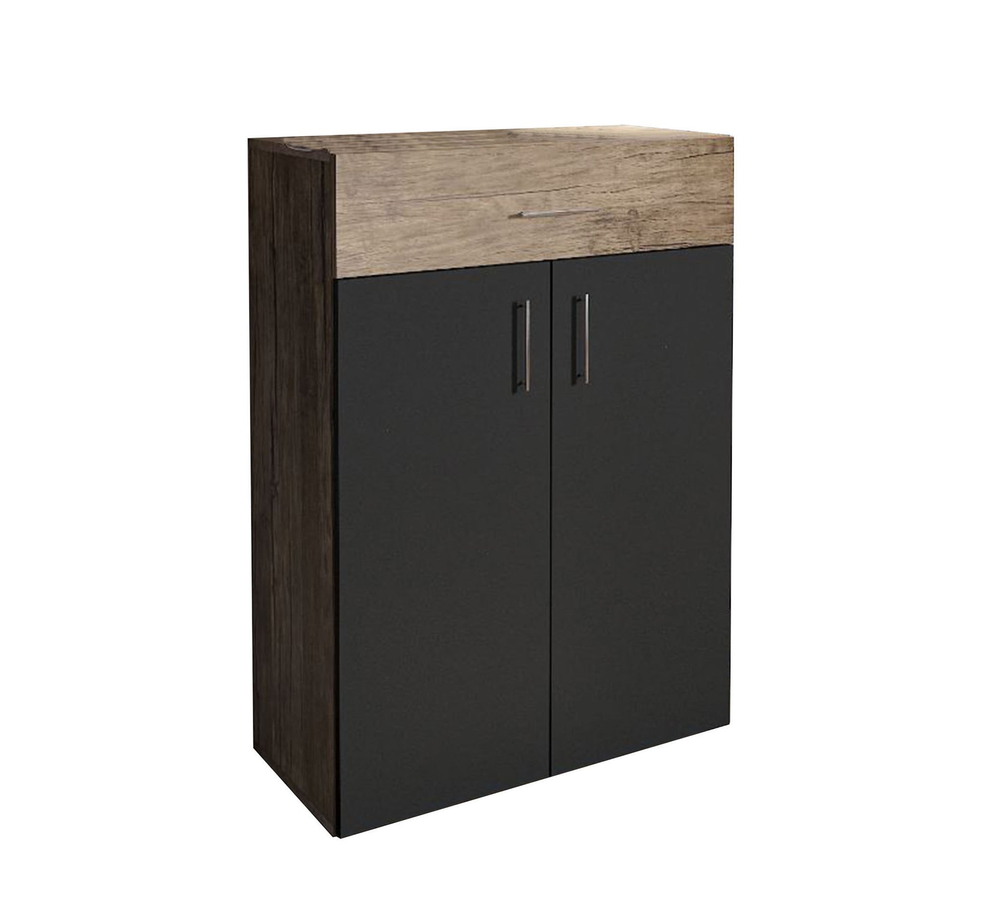 Black Shoe Rack with Chic Beige Drawer - Vitrine Furniture - Furniture