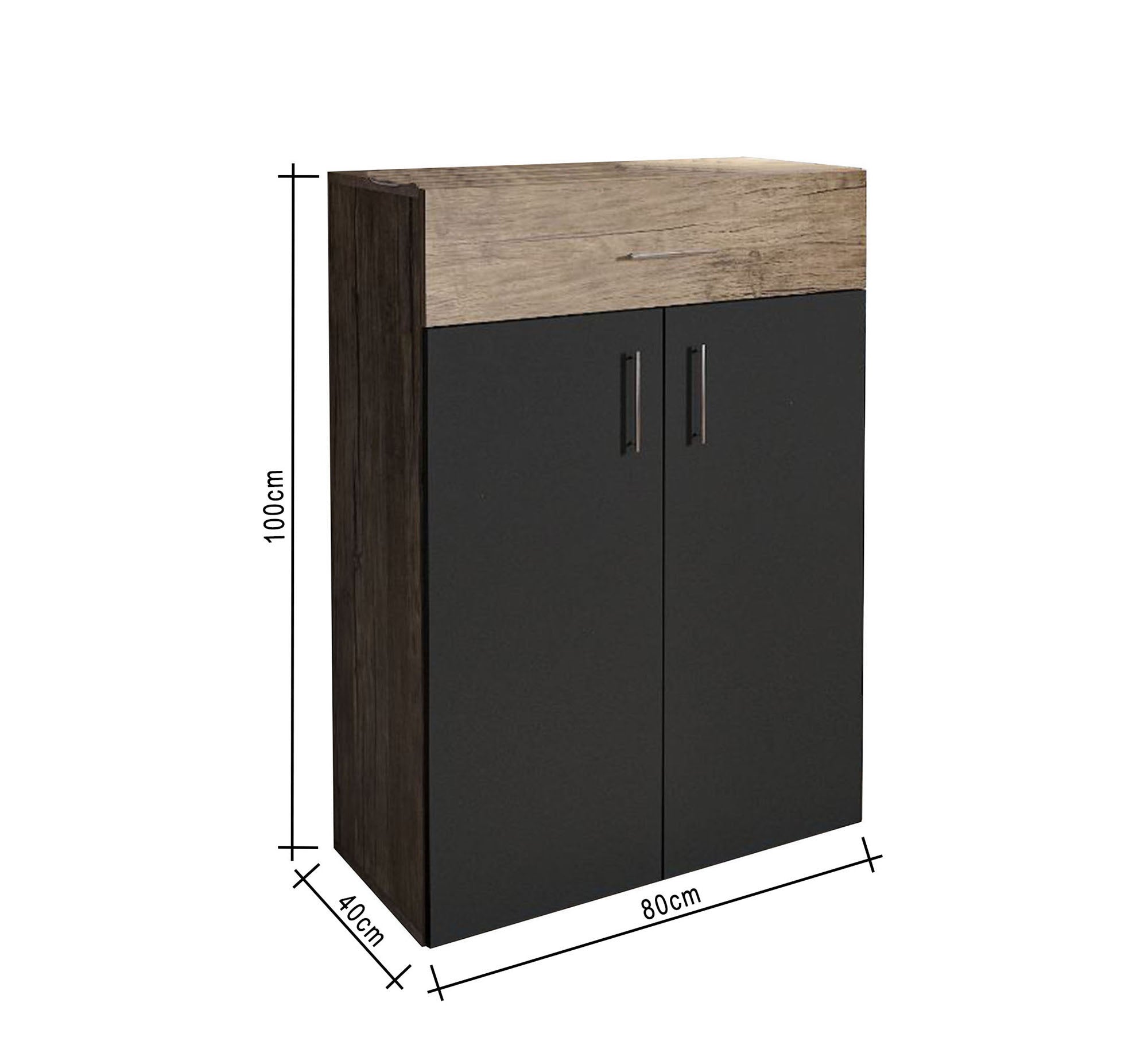 Black Shoe Rack with Chic Beige Drawer - Vitrine Furniture - Furniture