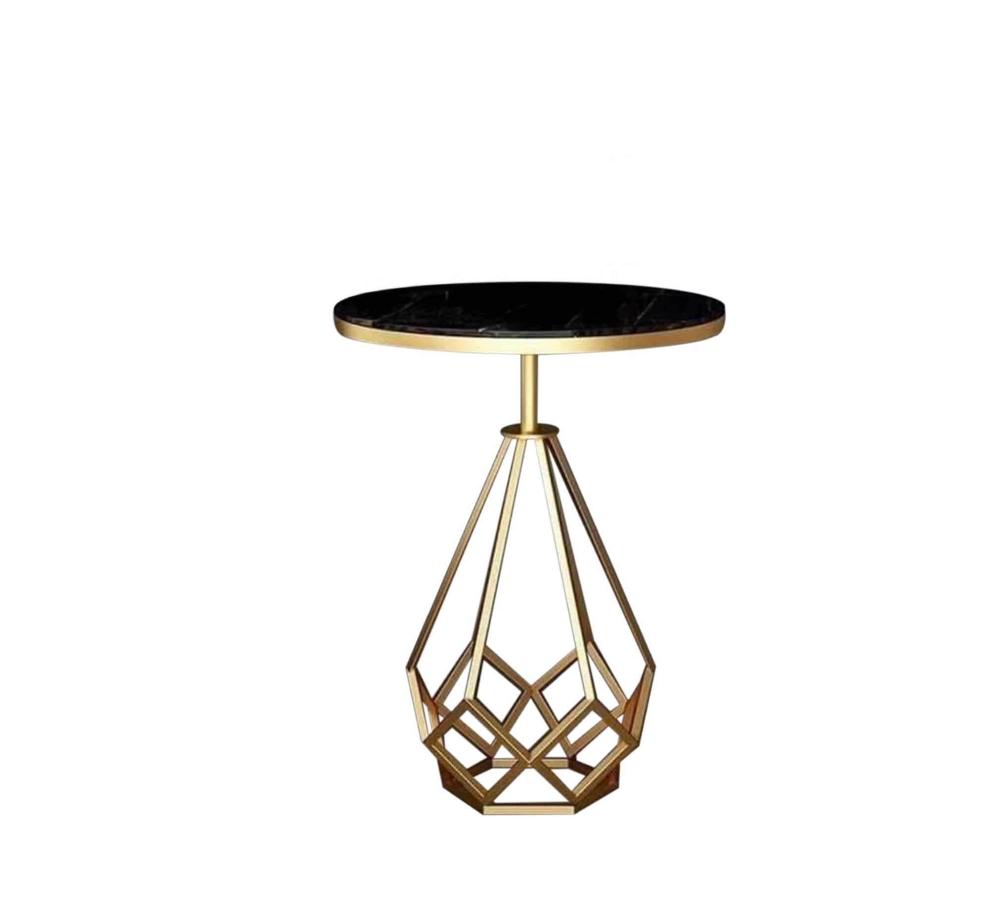 Black side table with a gold metal frame - Vitrine Furniture - Furniture