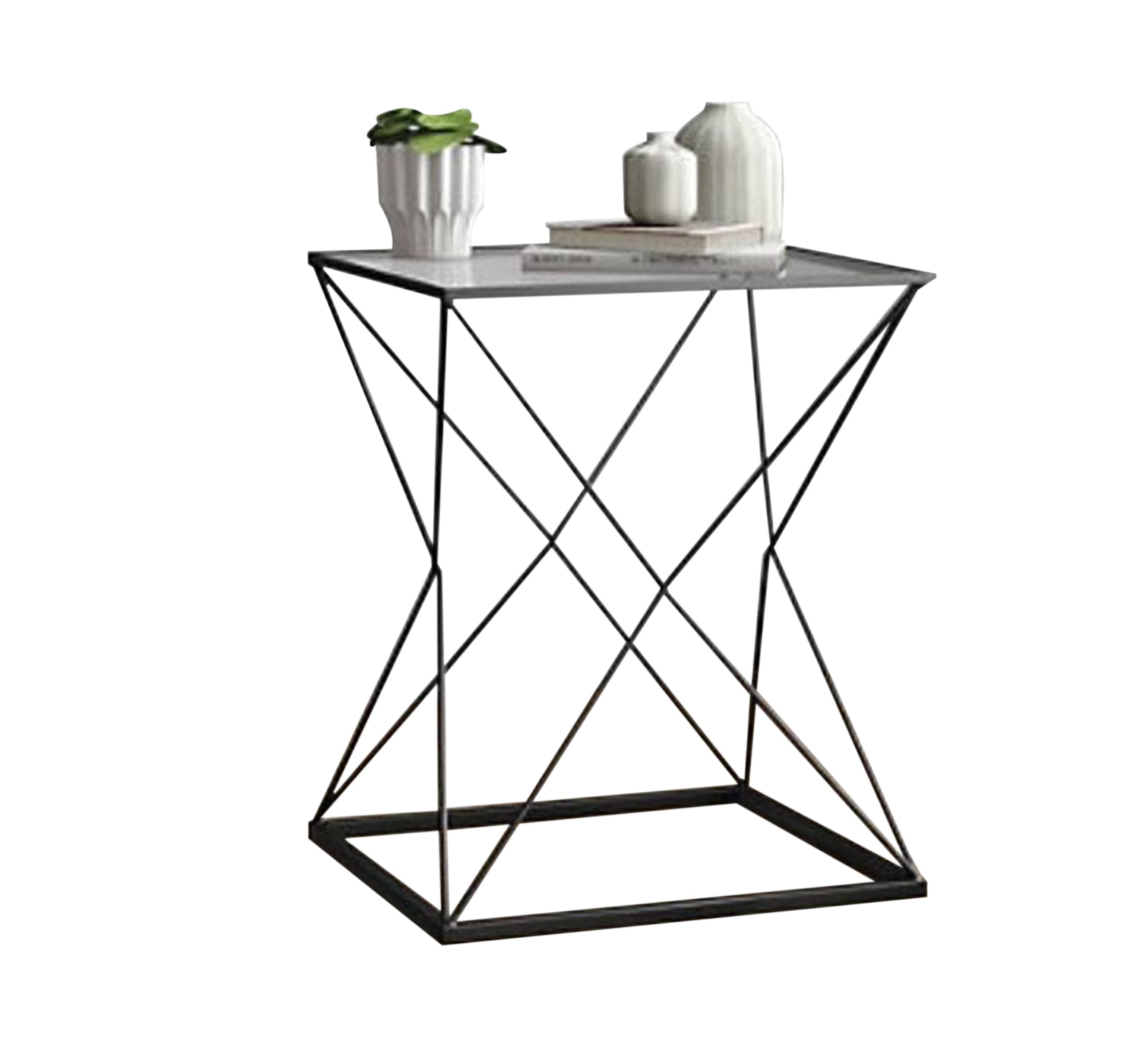 Black side table with abstract patterns - Vitrine Furniture - Furniture