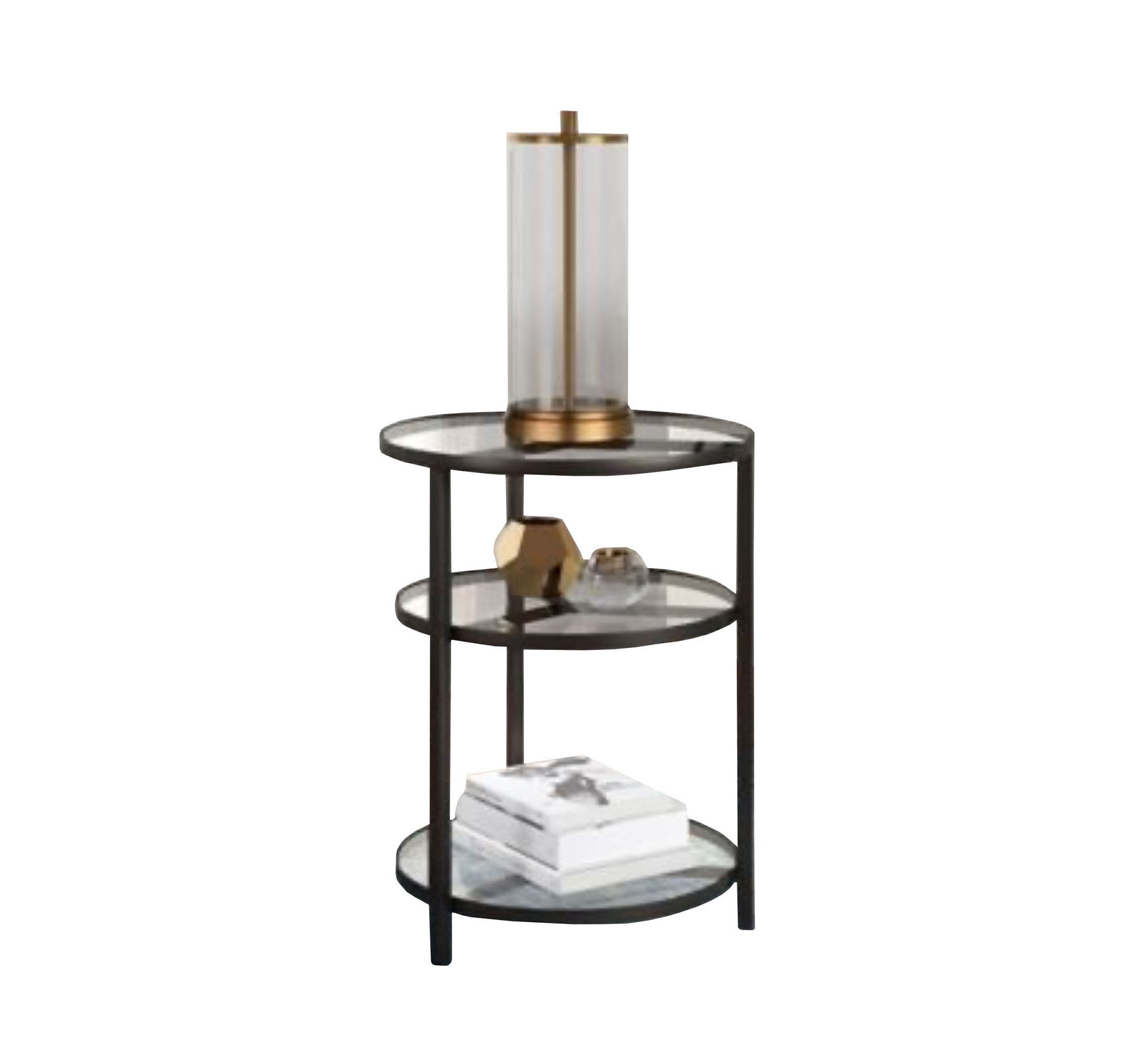 Black side table with three glass shelves - Vitrine Furniture - Furniture