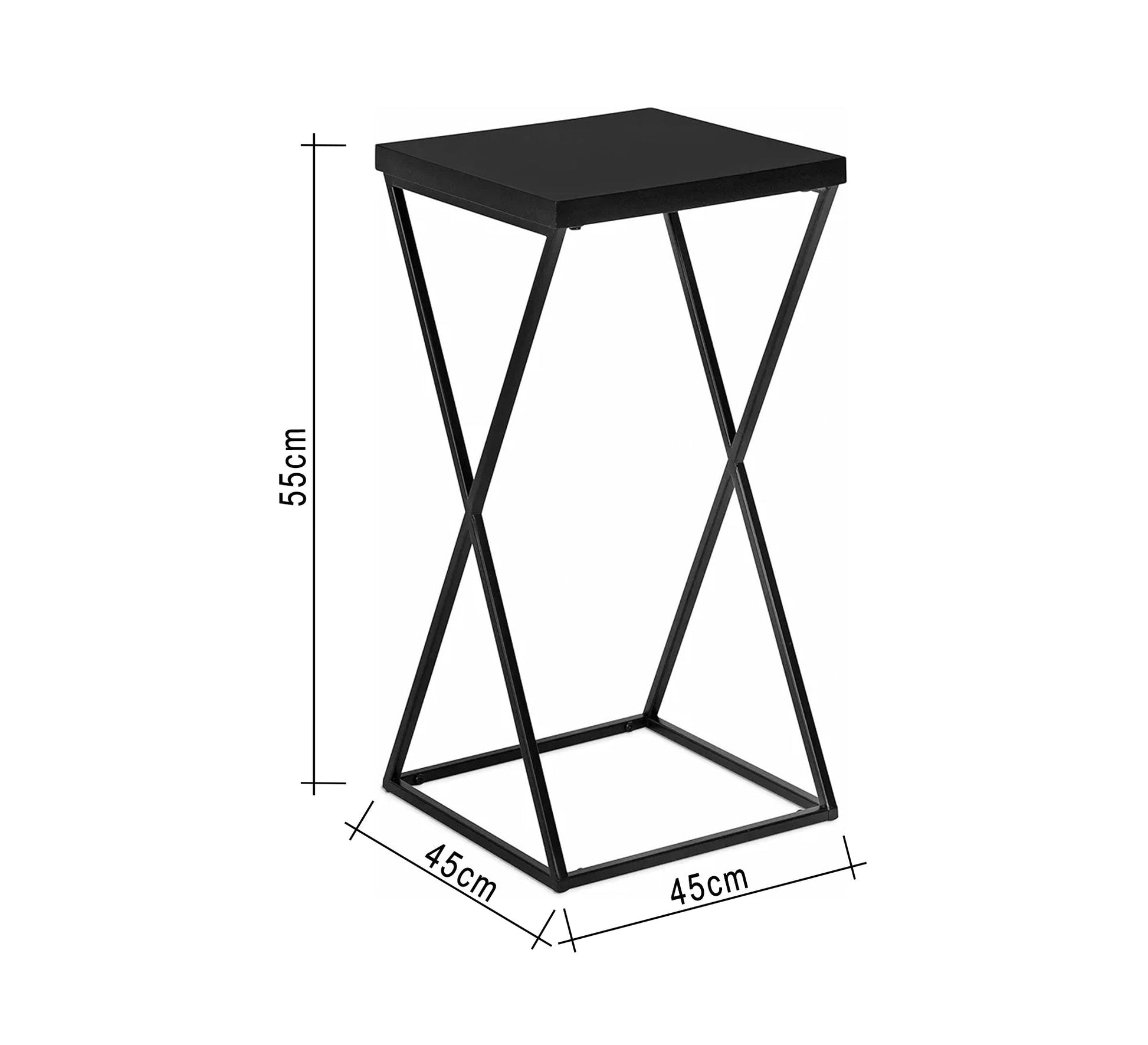 Black side table with X - shaped sides - Vitrine Furniture - Furniture