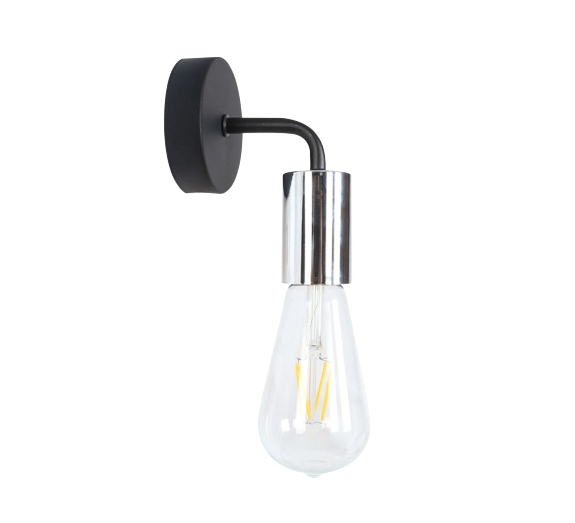 Black Silver Metal Wall Lamp - Vitrine Furniture - Lighting