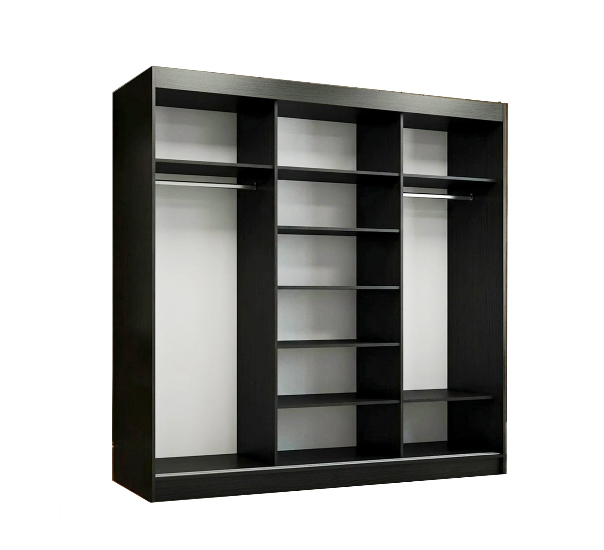 Black sliding wardrobe with mirror - Vitrine Furniture - Wardrobes