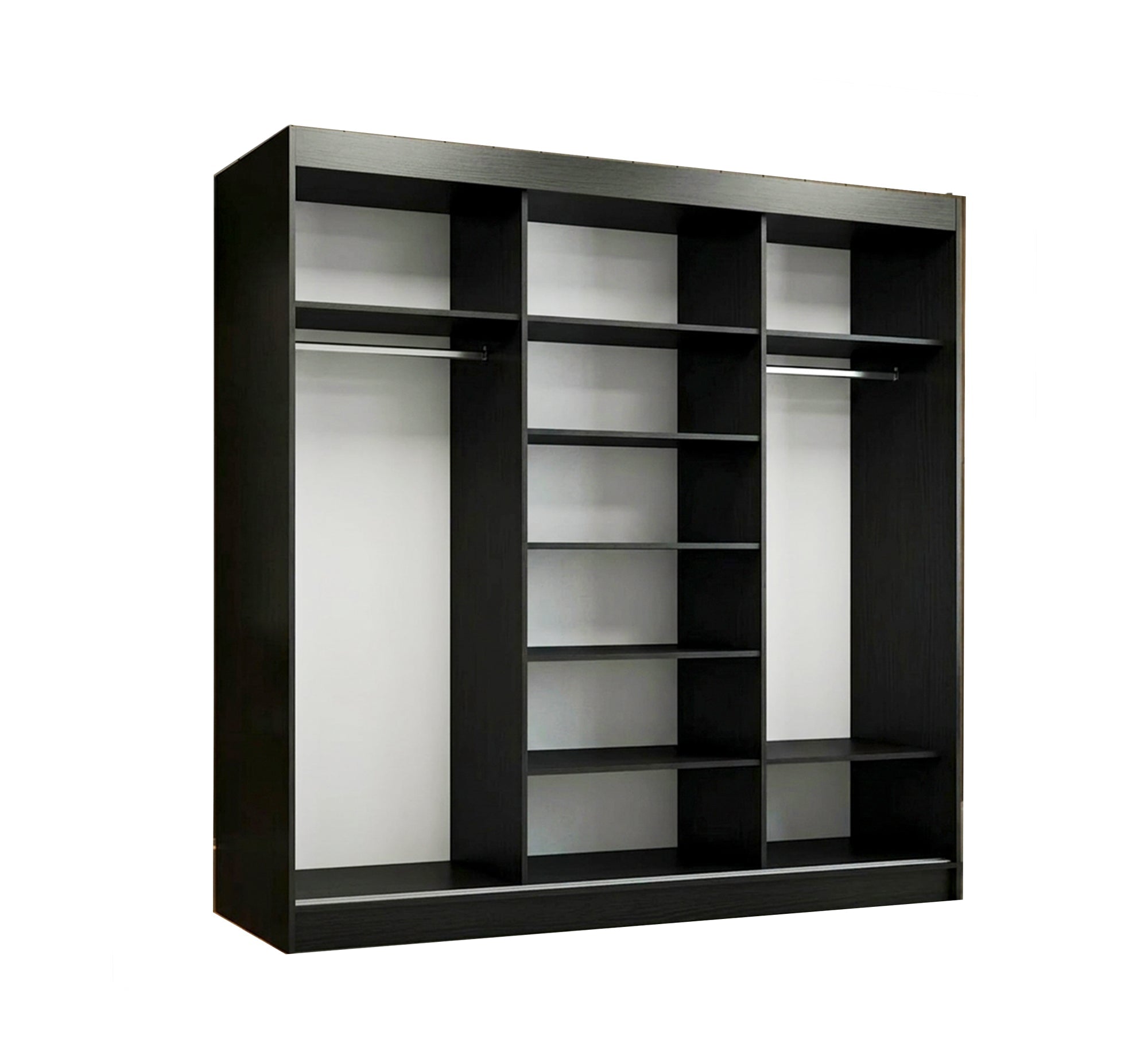 Black sliding wardrobe with mirror - Vitrine Furniture - Wardrobes
