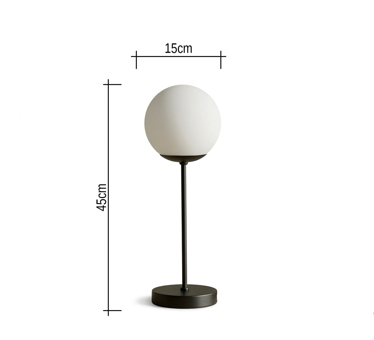 Black Slim Stem Globe Table Lamp - Vitrine Furniture - Table lamps