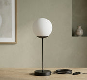 Black Slim Stem Globe Table Lamp - Vitrine Furniture - Table lamps