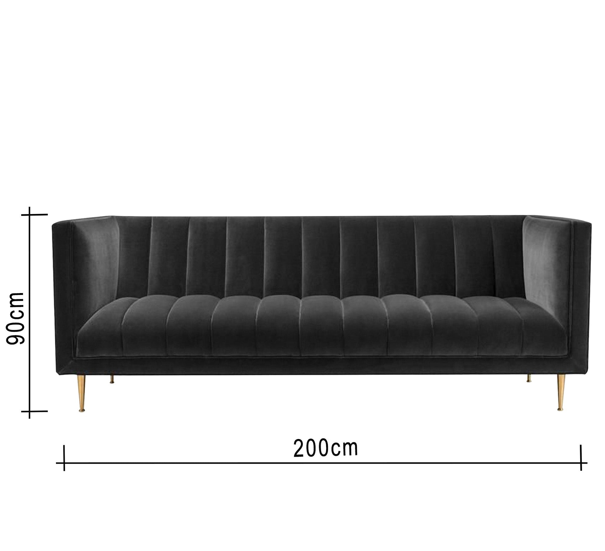 Black sofa with capotonian stripes - Vitrine Furniture - Living room Sofas