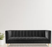 Black sofa with capotonian stripes - Vitrine Furniture - Living room Sofas