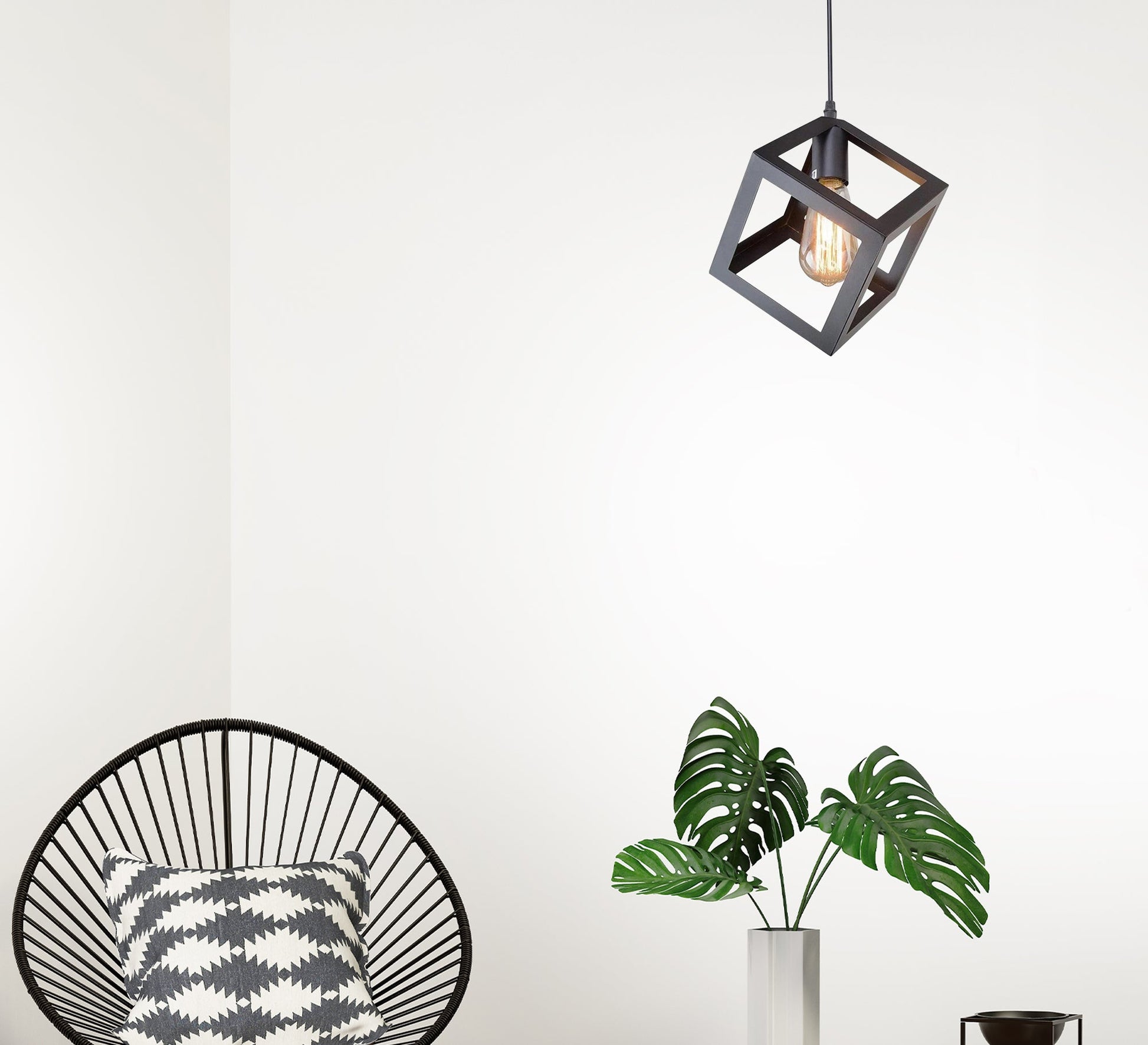 Black square chandelier - Vitrine Furniture - Lighting