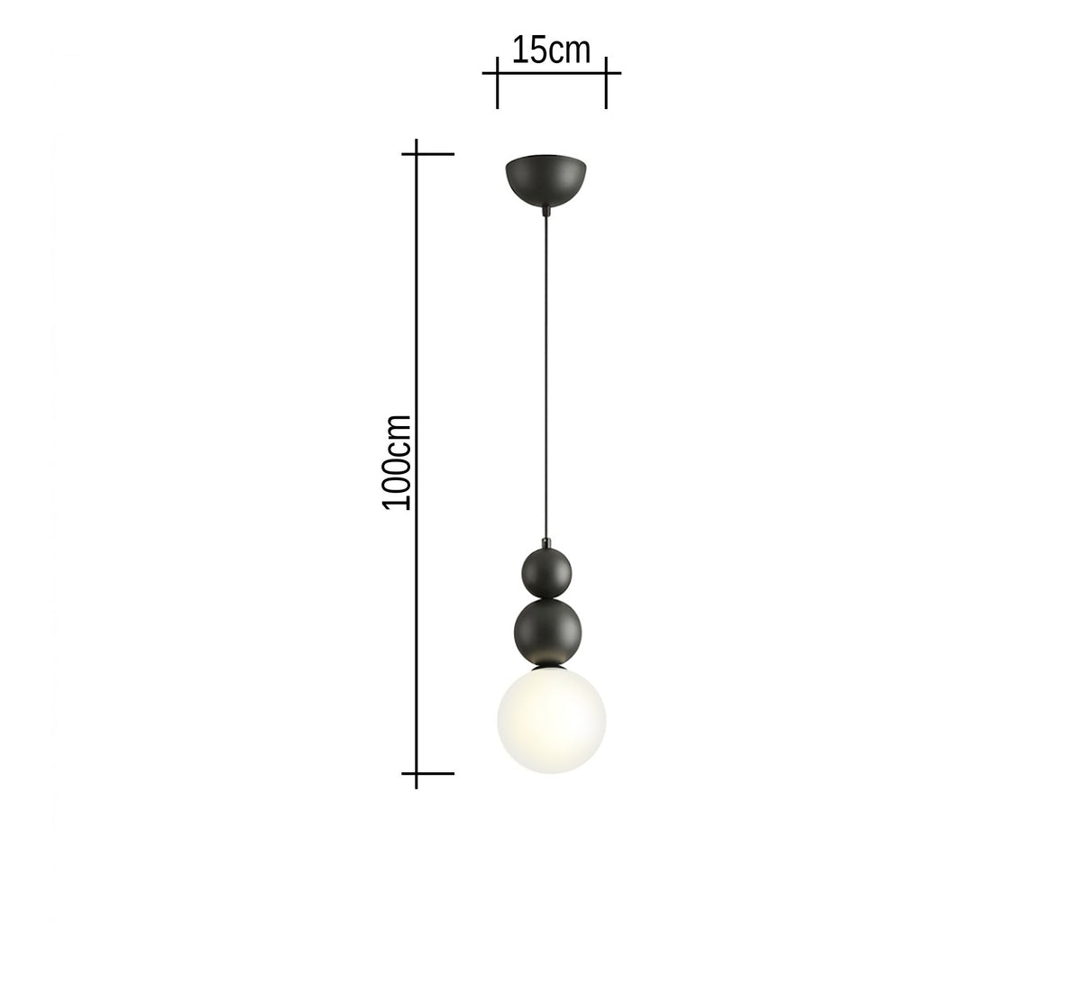 Black Stacked Beads Opal Globe Pendant - Vitrine Furniture - Ceiling lights