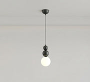 Black Stacked Beads Opal Globe Pendant - Vitrine Furniture - Ceiling lights