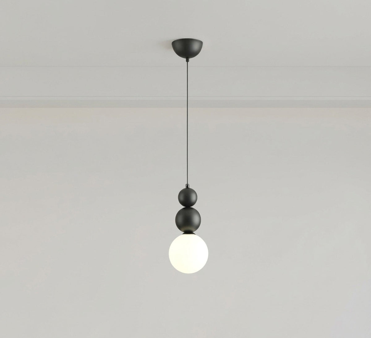 Black Stacked Beads Opal Globe Pendant - Vitrine Furniture - Ceiling lights