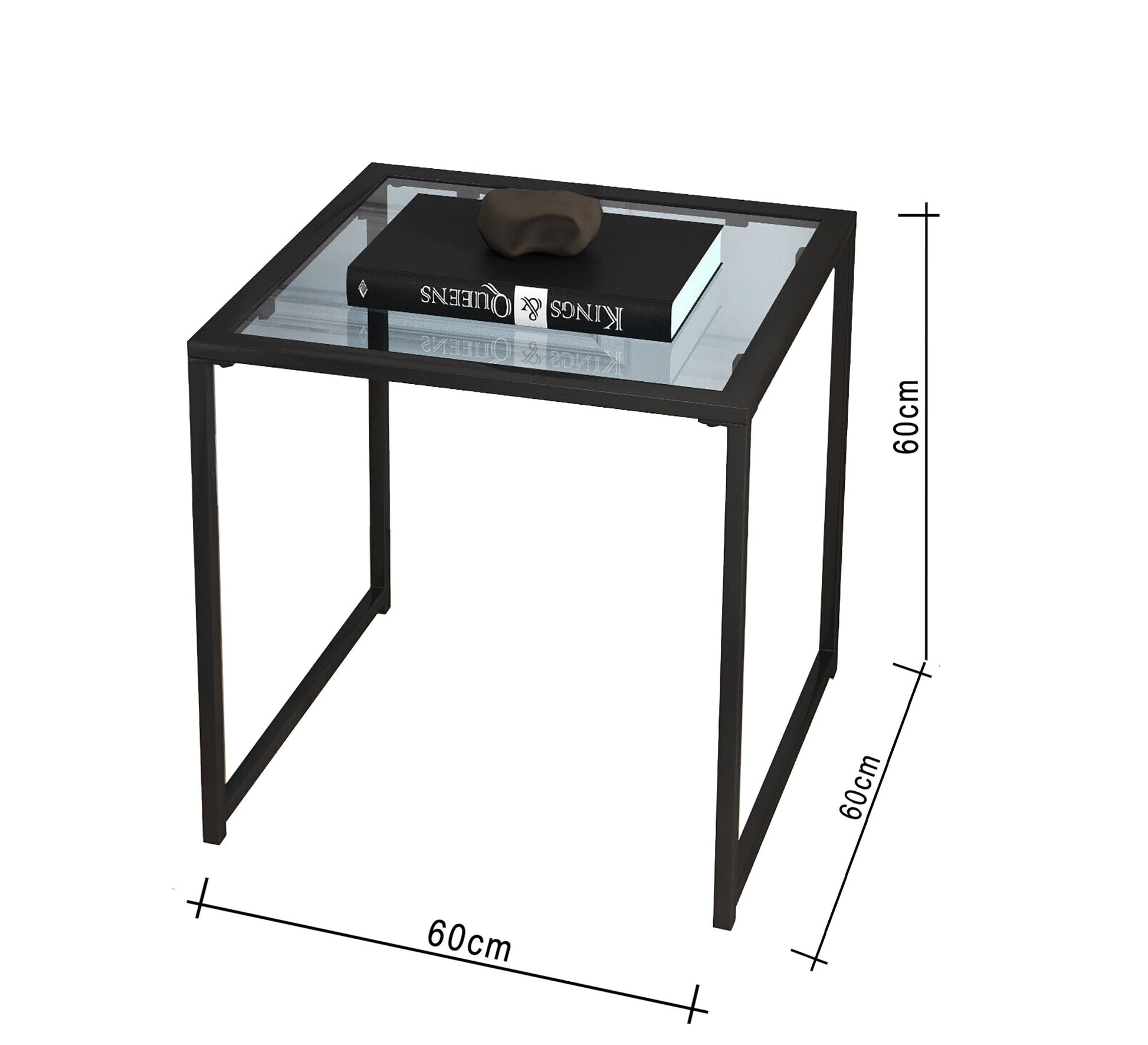 Black steel and glass side table - Vitrine Furniture - Furniture