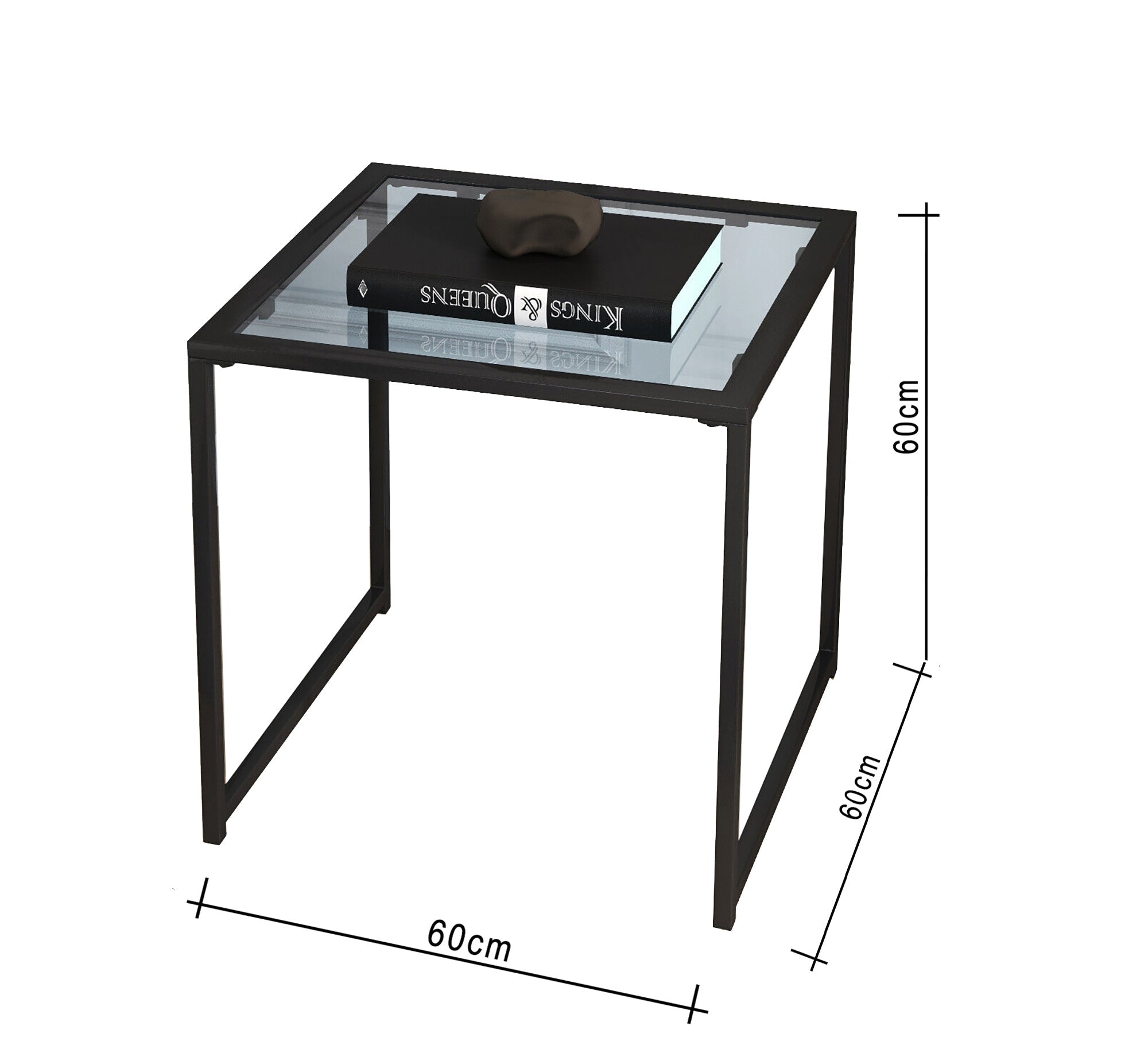 Black steel and glass side table - Vitrine Furniture - Furniture