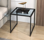Black steel and glass side table - Vitrine Furniture - Furniture