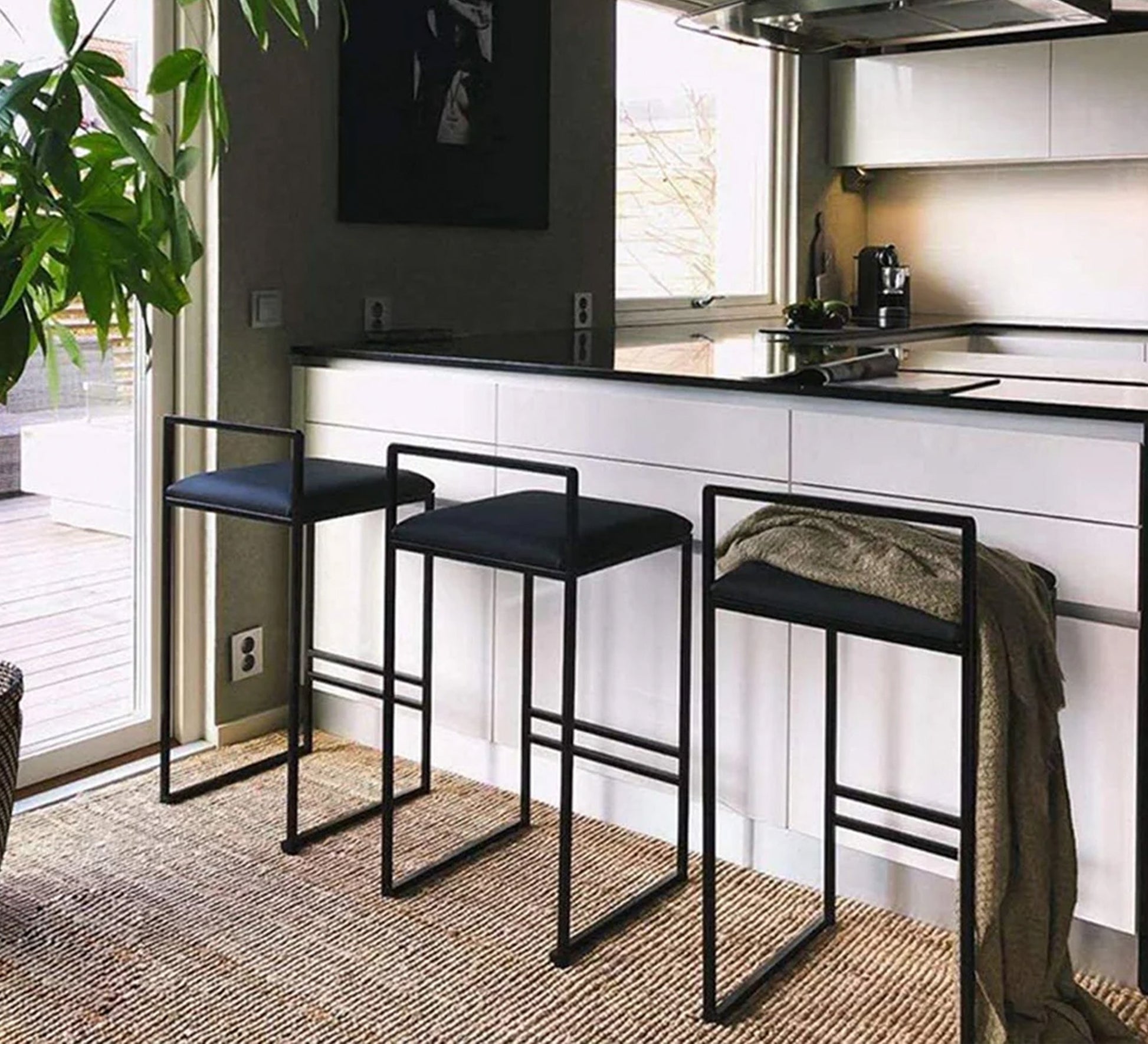 Black steel bar stool - Vitrine Furniture - Furniture