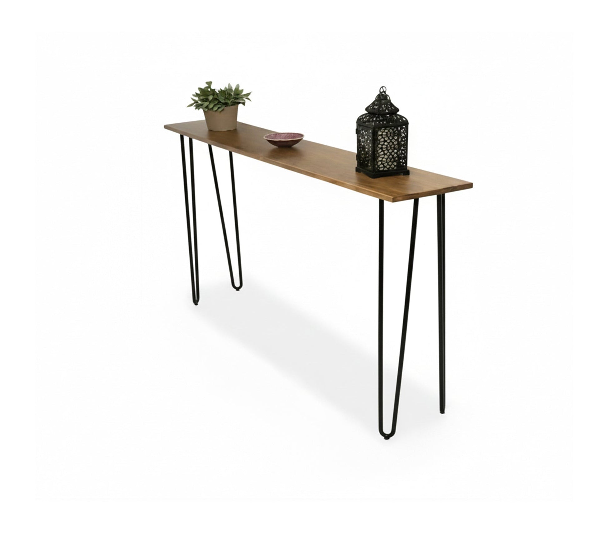 Black steel console with wooden top - Vitrine Furniture - Furniture