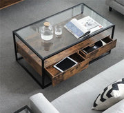 Black steel table with wooden drawers - Vitrine Furniture - Furniture