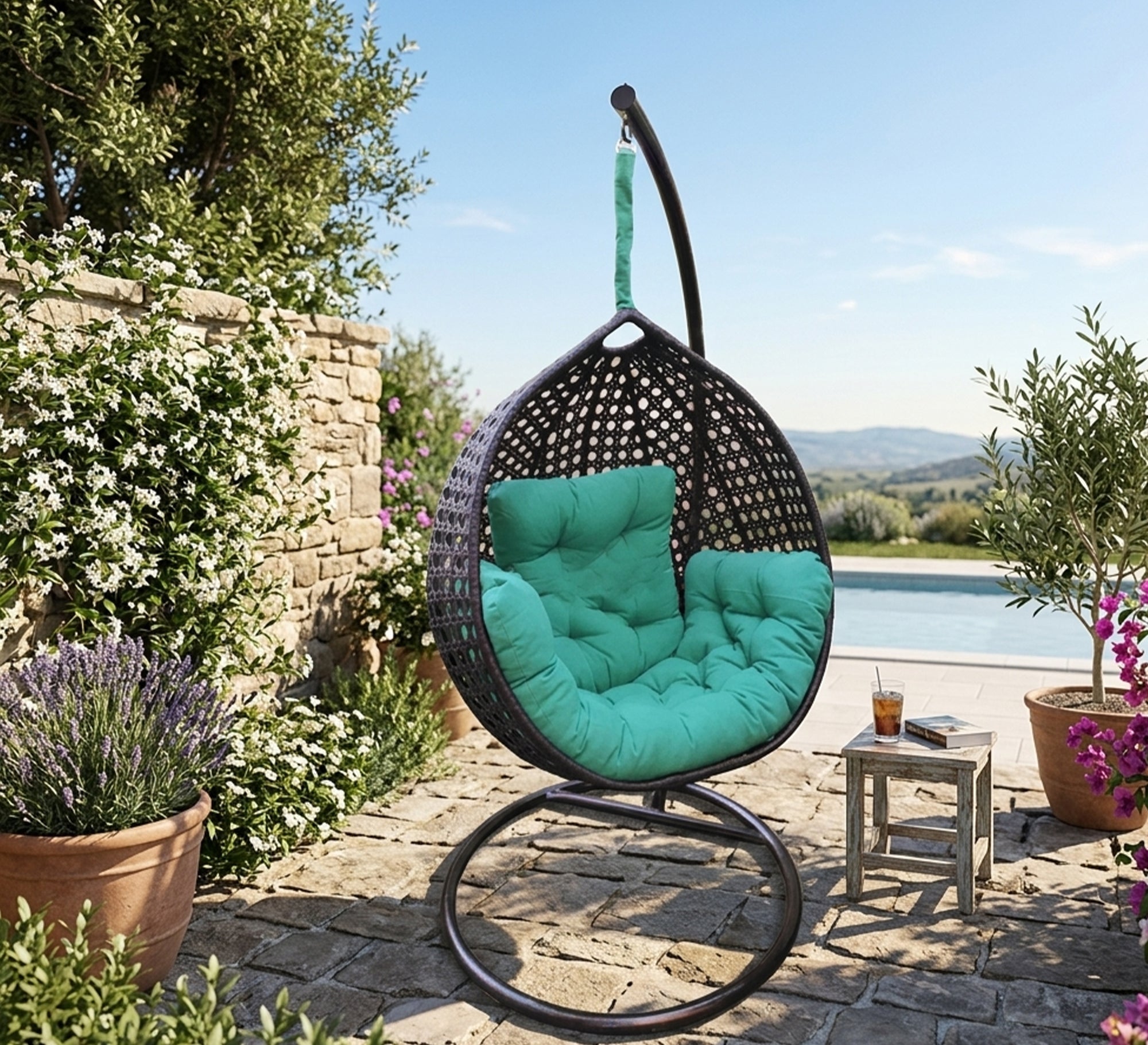 Black swing chair - Vitrine Furniture - Outdoor Swings and hanging chairs