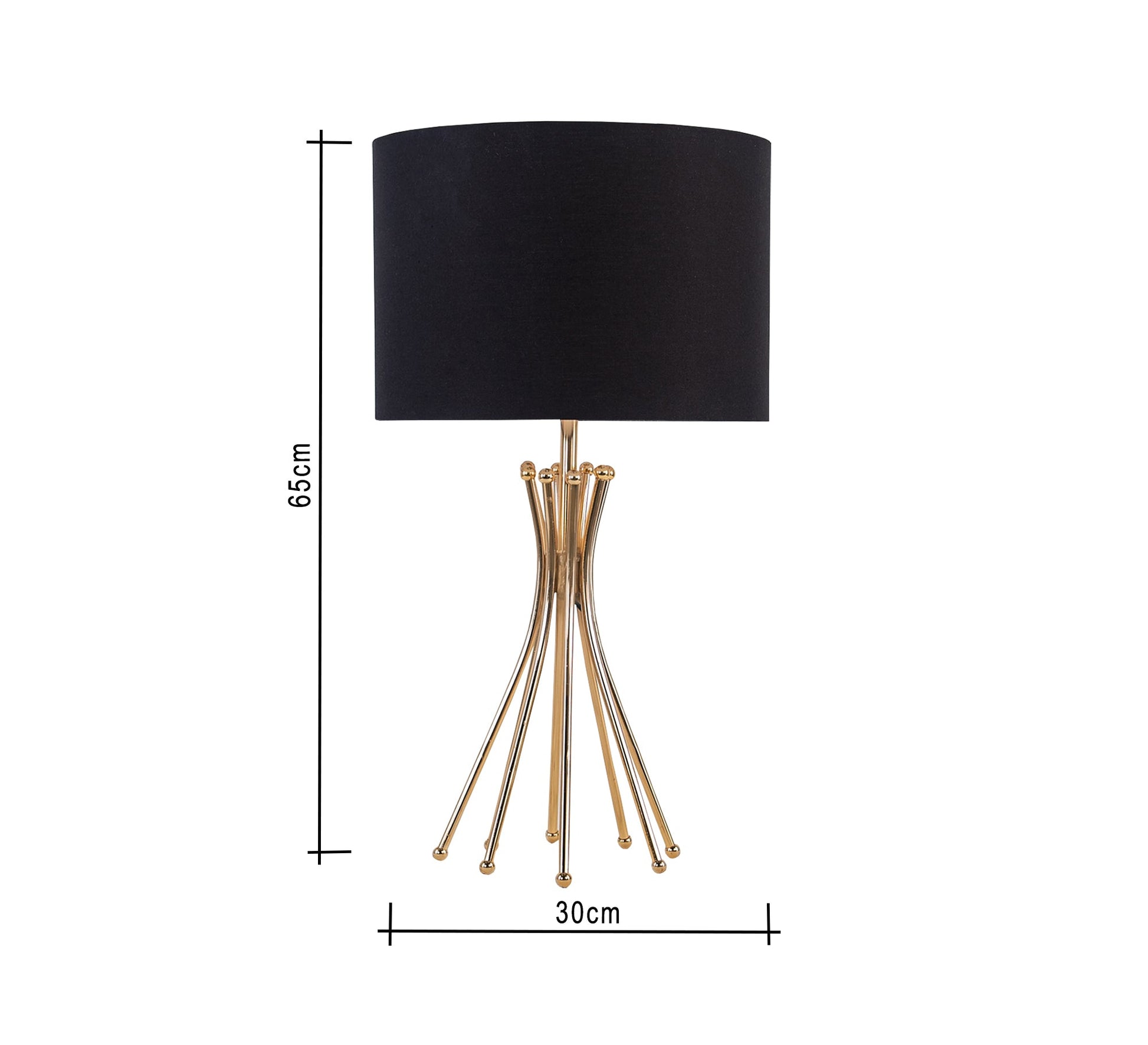 Black table lamp with a gold base - Vitrine Furniture - Lighting