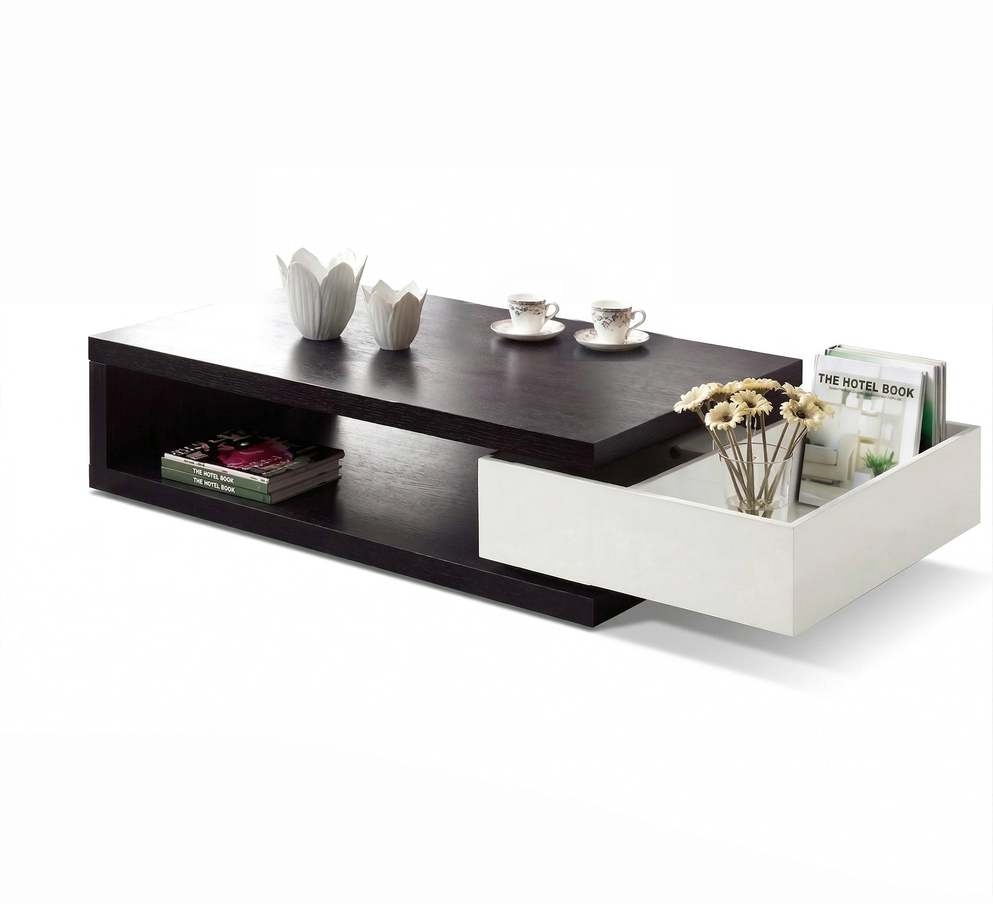 Black table with movable drawer - Vitrine Furniture - Coffee Tables