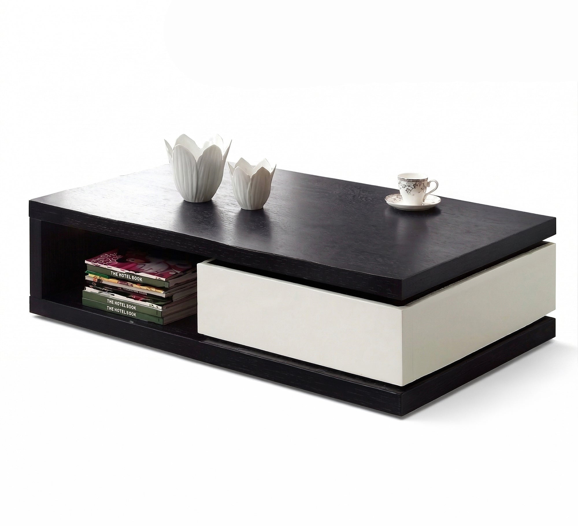 Black table with movable drawer - Vitrine Furniture - Coffee Tables