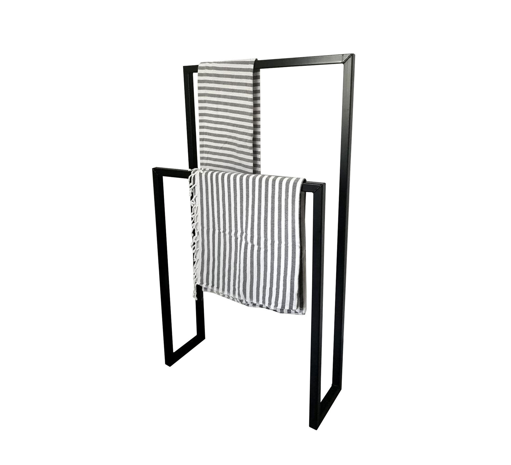 Black towels stand with two holders - Vitrine Furniture - Furniture