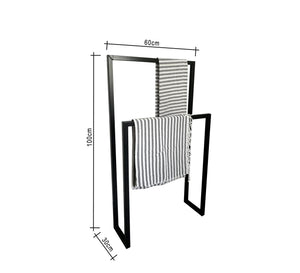 Black towels stand with two holders - Vitrine Furniture - Furniture