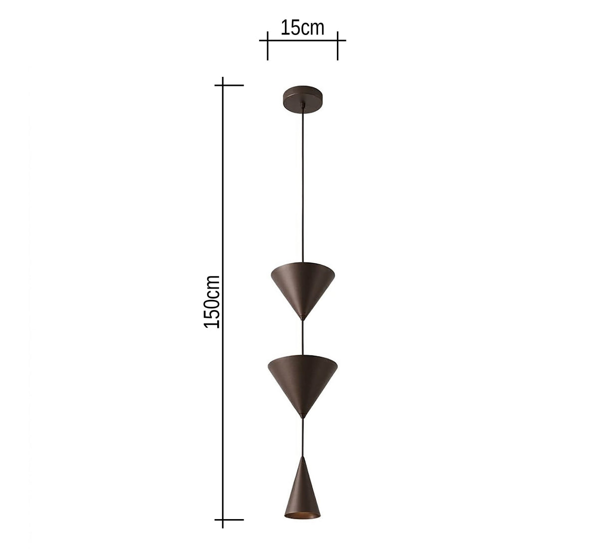 Black Triple Cone Modern Pendant Light - Vitrine Furniture - Ceiling lights
