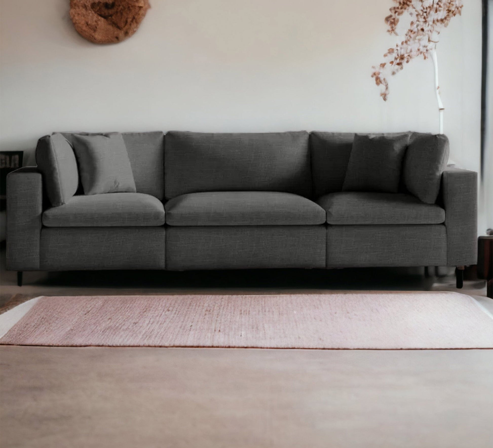 Black triple sofa with pillows - Vitrine Furniture - Sofas