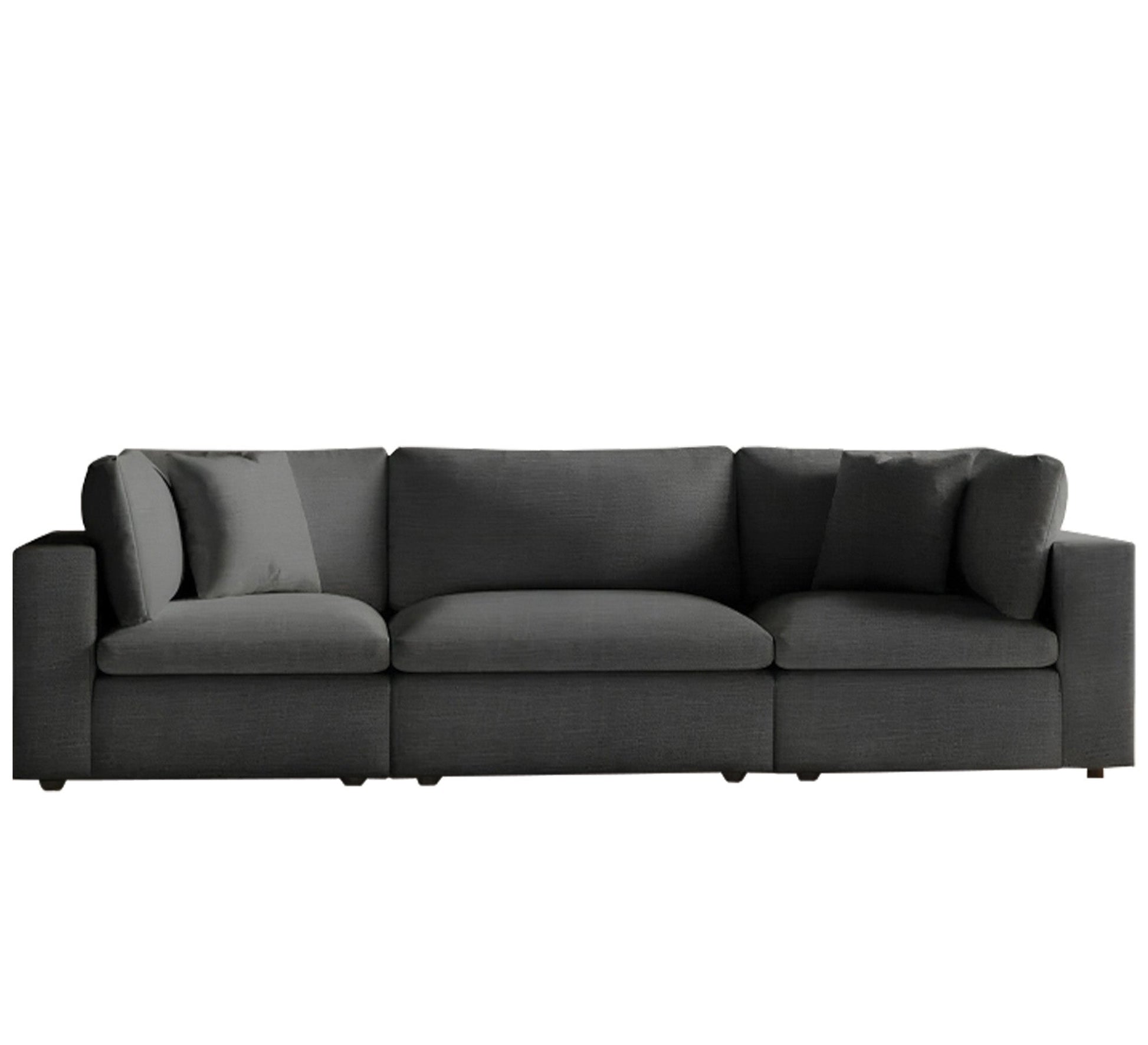 Black triple sofa with pillows - Vitrine Furniture - Sofas