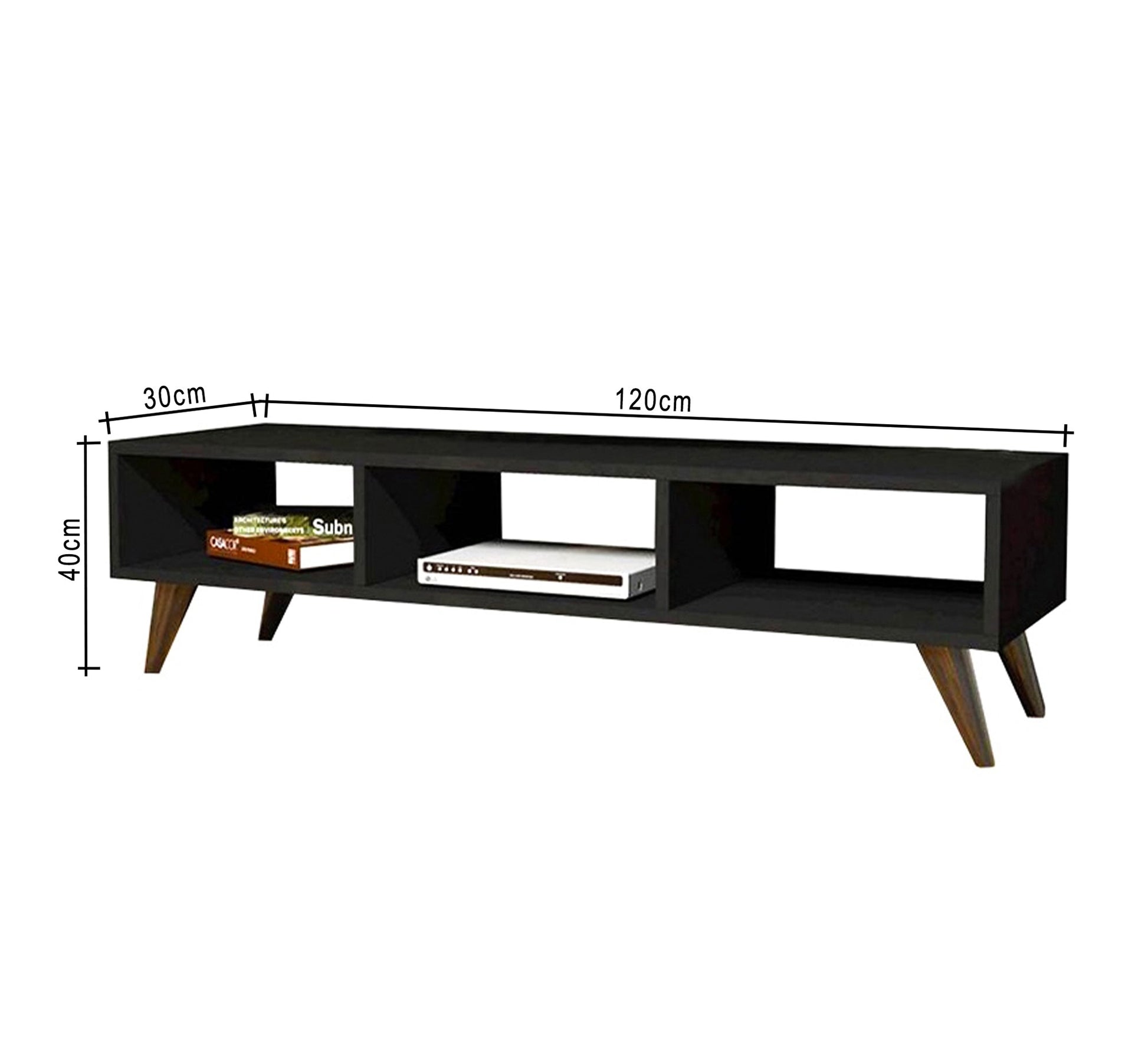 Black TV stand 120 cm - Vitrine Furniture - Furniture
