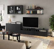 Black TV table with two levels top - Vitrine Furniture - TV Table & Cabinet