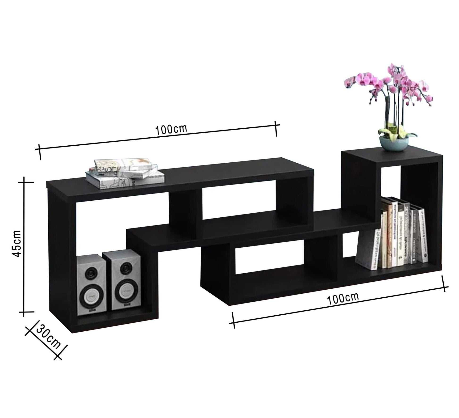 Black TV Unit: Sleek, Modern, Durable - Vitrine Furniture - Furniture